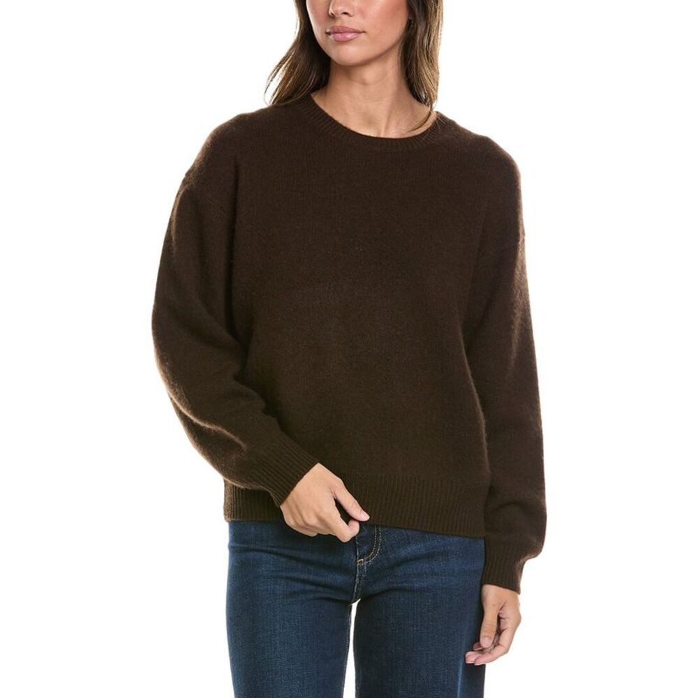 Frame Denim Womens The Cashmere Brushed Sweater, Brown